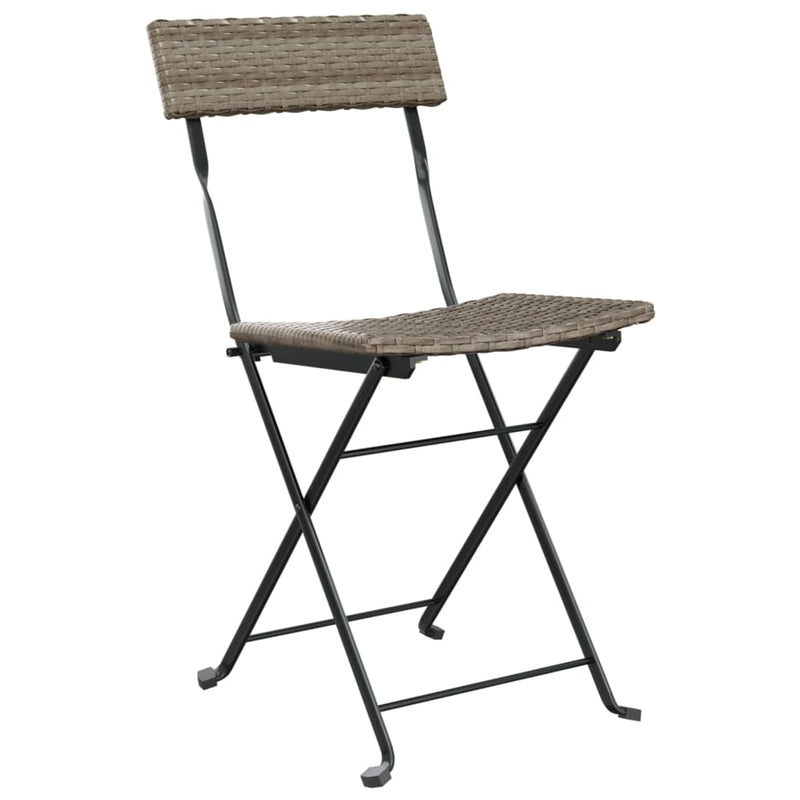 vidaXL 2 db szürke polyrattan összecsukható bisztrószék
