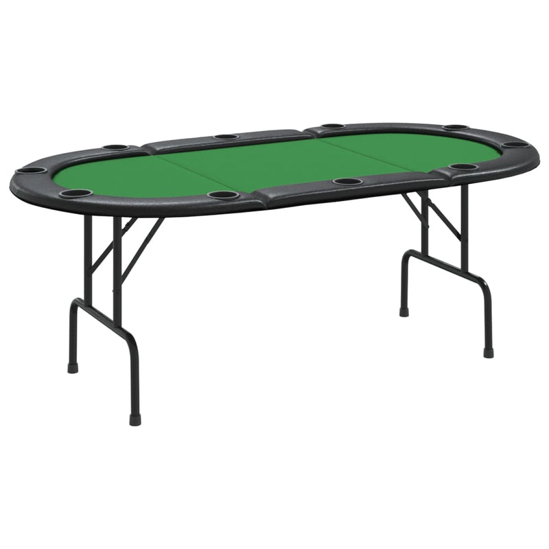 vidaXL zöld összecsukható pókerasztal 10 játékosnak 207 x 106 x 76 cm