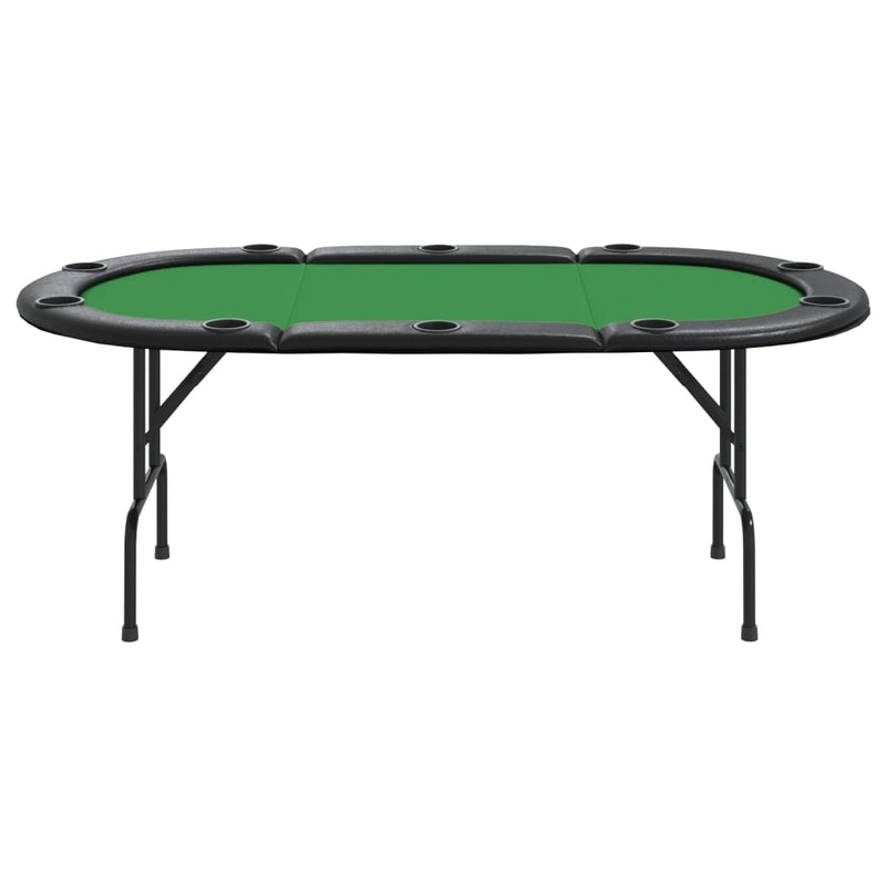 vidaXL zöld összecsukható pókerasztal 10 játékosnak 207 x 106 x 76 cm