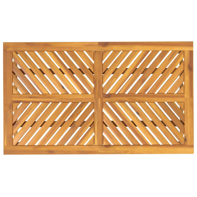 vidaXL tömör akácfa kerti étkezőasztal 150 x 90 x 74 cm