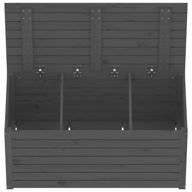 vidaXL szürke tömör fenyőfa kerti láda 101 x 50,5 x 46,5 cm