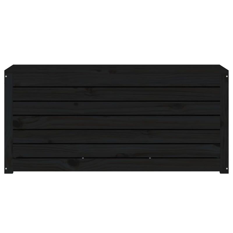 vidaXL fekete tömör fenyőfa kerti láda 101 x 50,5 x 46,5 cm