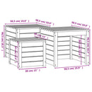 vidaXL szürke 3 részes tömör fenyőfa kerti ládaszett