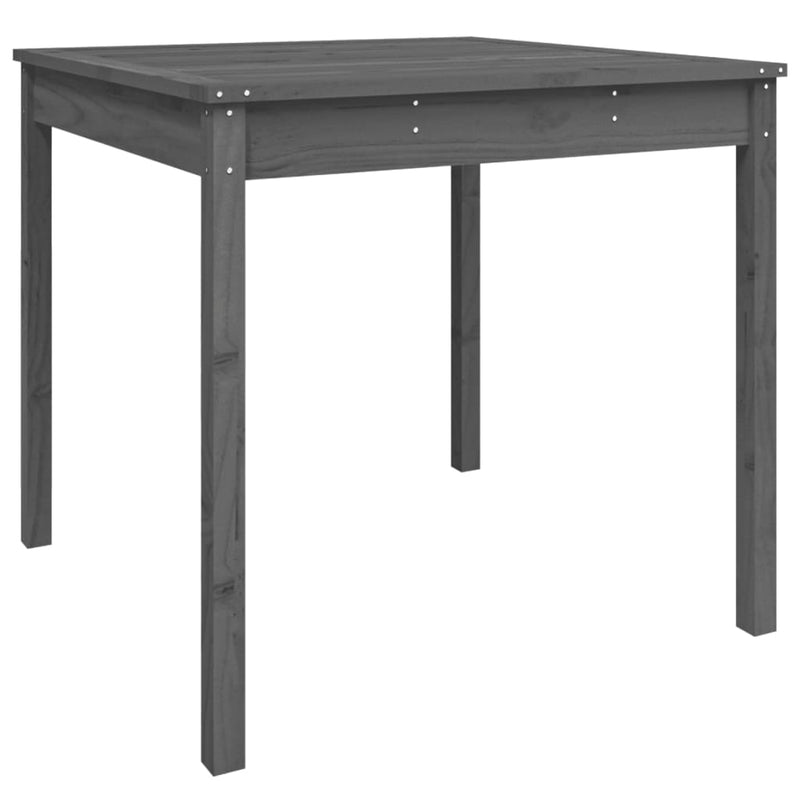 vidaXL szürke tömör fenyőfa kerti asztal 82,5 x 82,5 x 76 cm