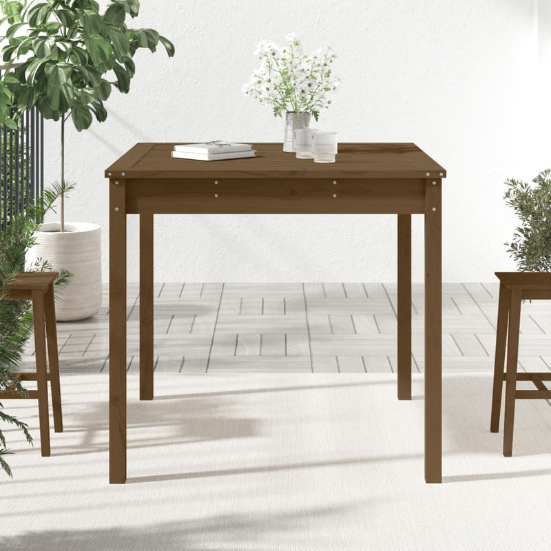vidaXL mézbarna tömör fenyőfa kerti asztal 82,5 x 82,5 x 76 cm