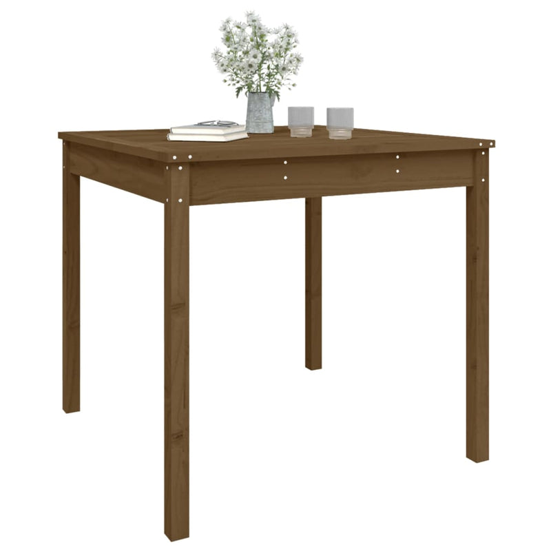 vidaXL mézbarna tömör fenyőfa kerti asztal 82,5 x 82,5 x 76 cm
