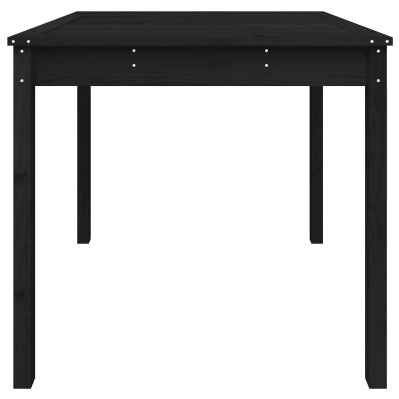 vidaXL fekete tömör fenyőfa kerti asztal 82,5 x 82,5 x 76 cm
