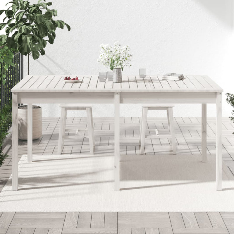 vidaXL fehér tömör fenyőfa kerti asztal 159,5 x 82,5 x 76 cm
