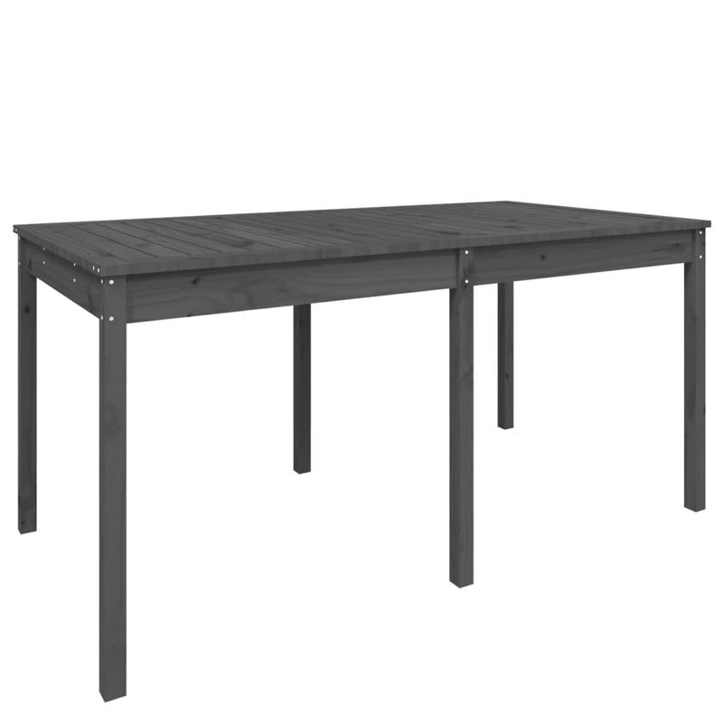 vidaXL szürke tömör fenyőfa kerti asztal 159,5 x 82,5 x 76 cm