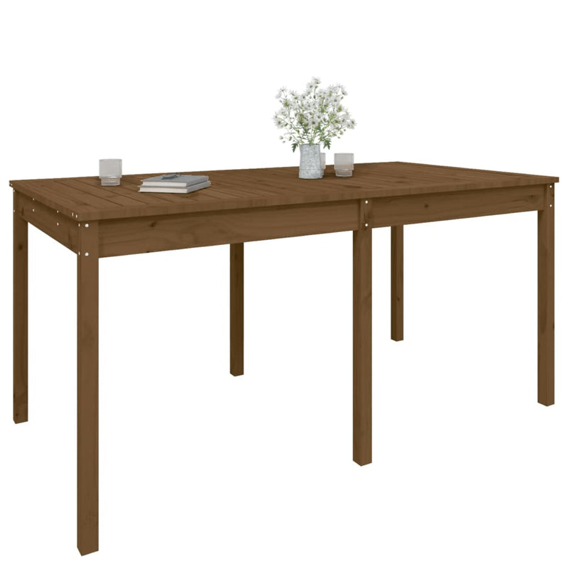 vidaXL mézbarna tömör fenyőfa kerti asztal 159,5 x 82,5 x 76 cm