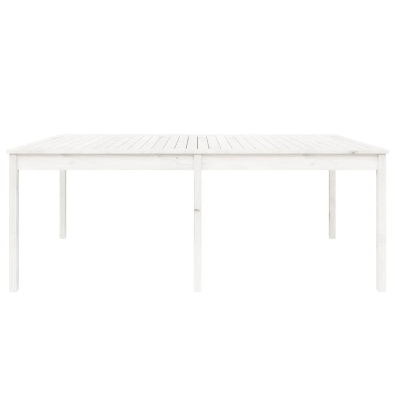 vidaXL fehér tömör fenyőfa kerti asztal 203,5 x 100 x 76 cm