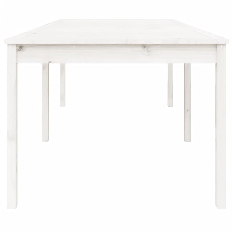 vidaXL fehér tömör fenyőfa kerti asztal 203,5 x 100 x 76 cm