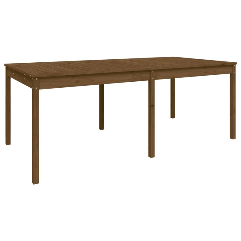 vidaXL mézbarna tömör fenyőfa kerti asztal 203,5 x 100 x 76 cm