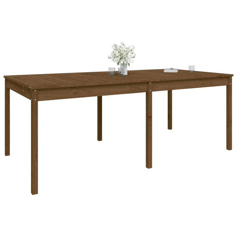 vidaXL mézbarna tömör fenyőfa kerti asztal 203,5 x 100 x 76 cm