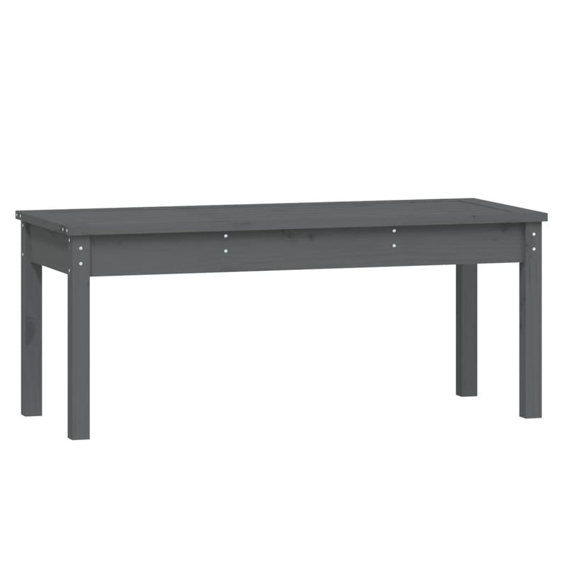 vidaXL szürke tömör fenyőfa kerti pad 109x44x45 cm
