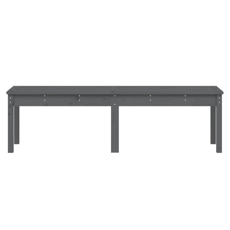 vidaXL 2 személyes szürke tömör fenyőfa kerti pad 159,5x44x45 cm