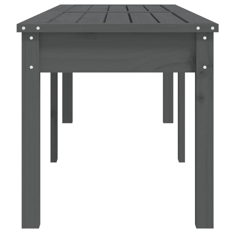 vidaXL 2 személyes szürke tömör fenyőfa kerti pad 159,5x44x45 cm
