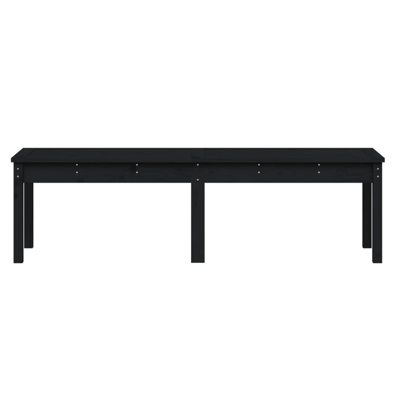 vidaXL 2 személyes fekete tömör fenyőfa kerti pad 159,5x44x45 cm