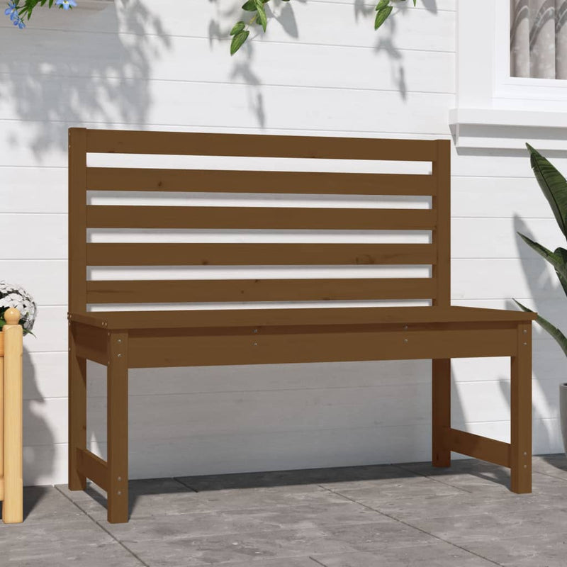 vidaXL mézbarna tömör fenyőfa kerti pad 109 cm