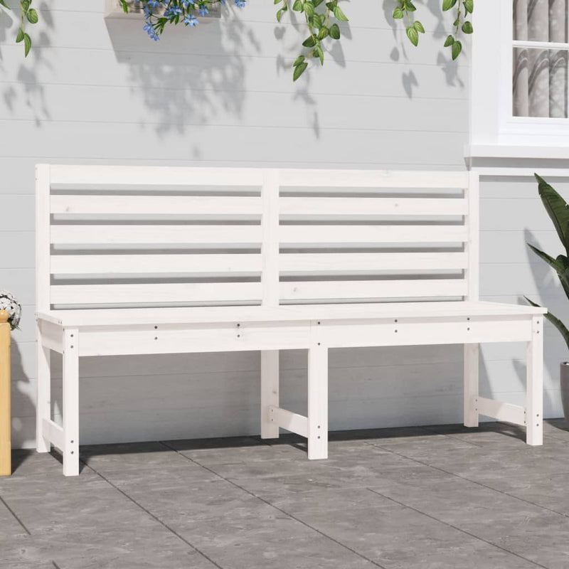 vidaXL fehér tömör fenyőfa kerti pad 157,5 cm