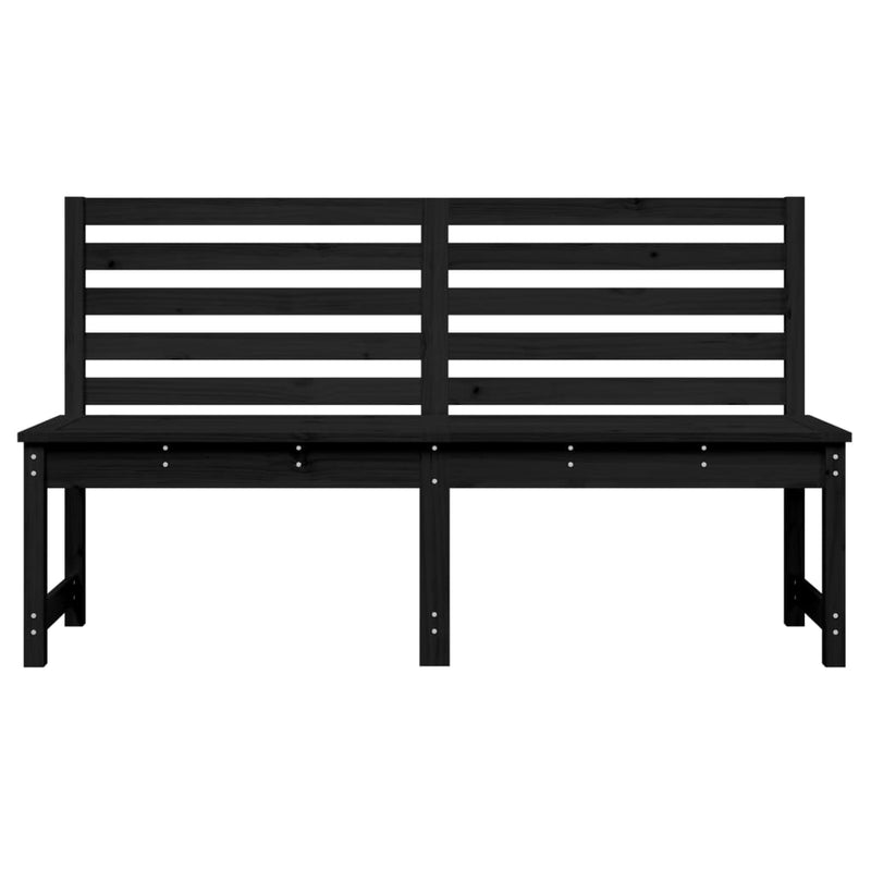 vidaXL fekete tömör fenyőfa kerti pad 157,5 cm