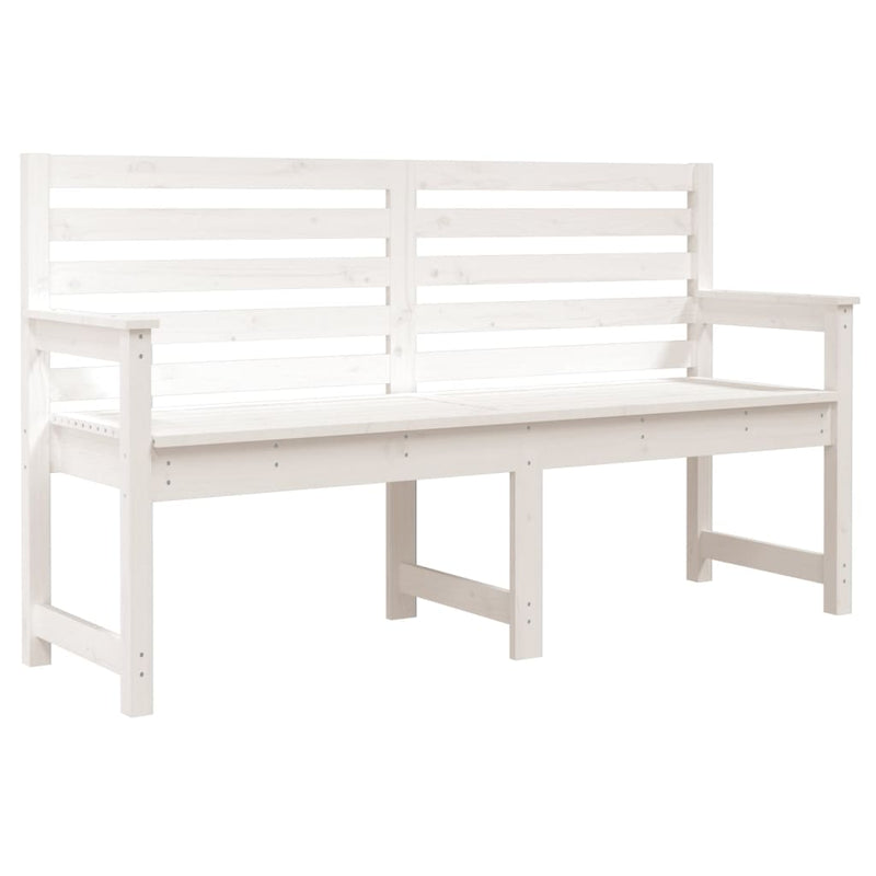 vidaXL fehér tömör fenyőfa kerti pad 159,5x48x91,5 cm