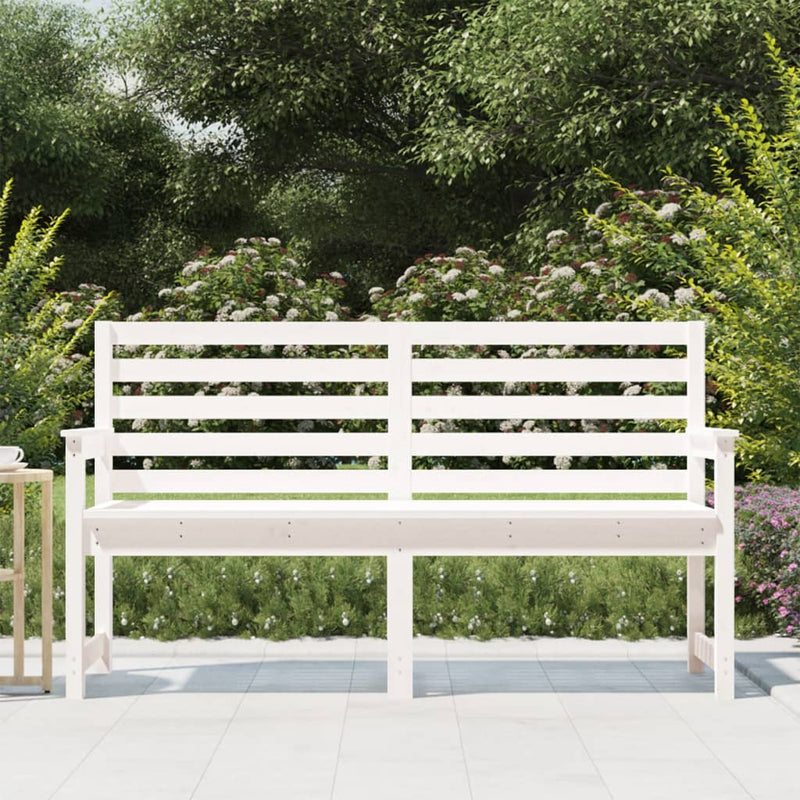 vidaXL fehér tömör fenyőfa kerti pad 159,5x48x91,5 cm