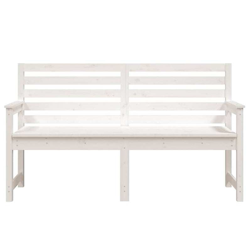 vidaXL fehér tömör fenyőfa kerti pad 159,5x48x91,5 cm