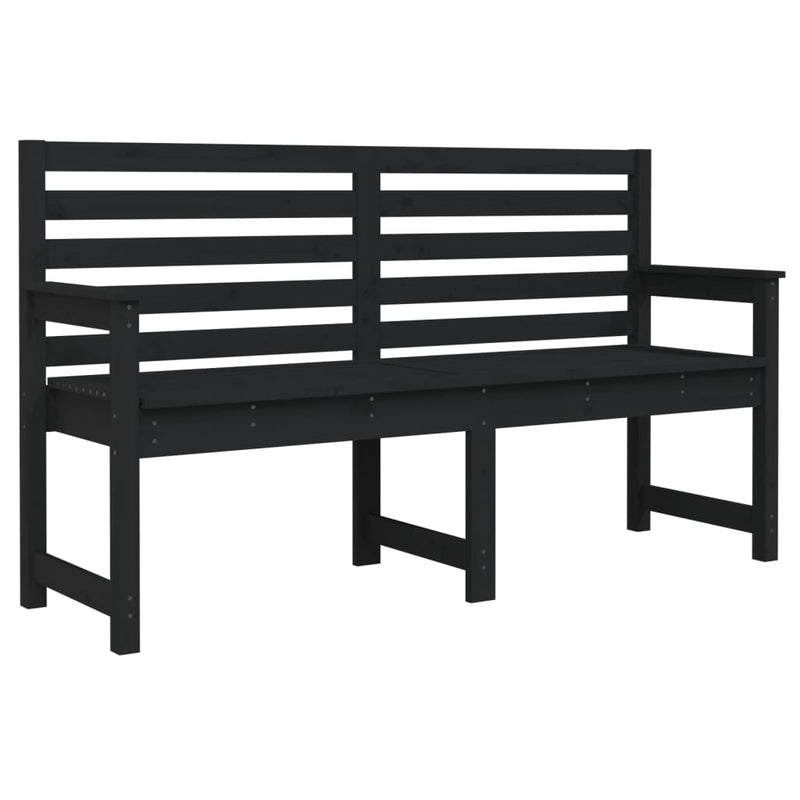 vidaXL fekete tömör fenyőfa kerti pad 159,5x48x91,5 cm