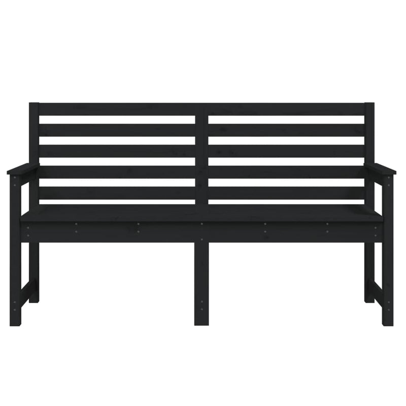 vidaXL fekete tömör fenyőfa kerti pad 159,5x48x91,5 cm