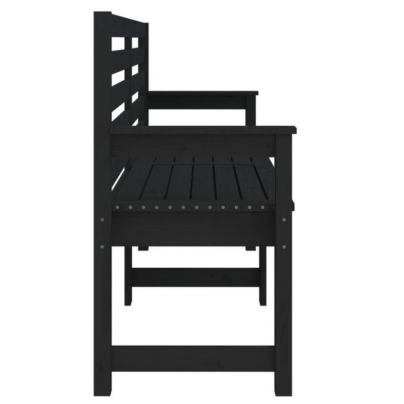 vidaXL fekete tömör fenyőfa kerti pad 159,5x48x91,5 cm