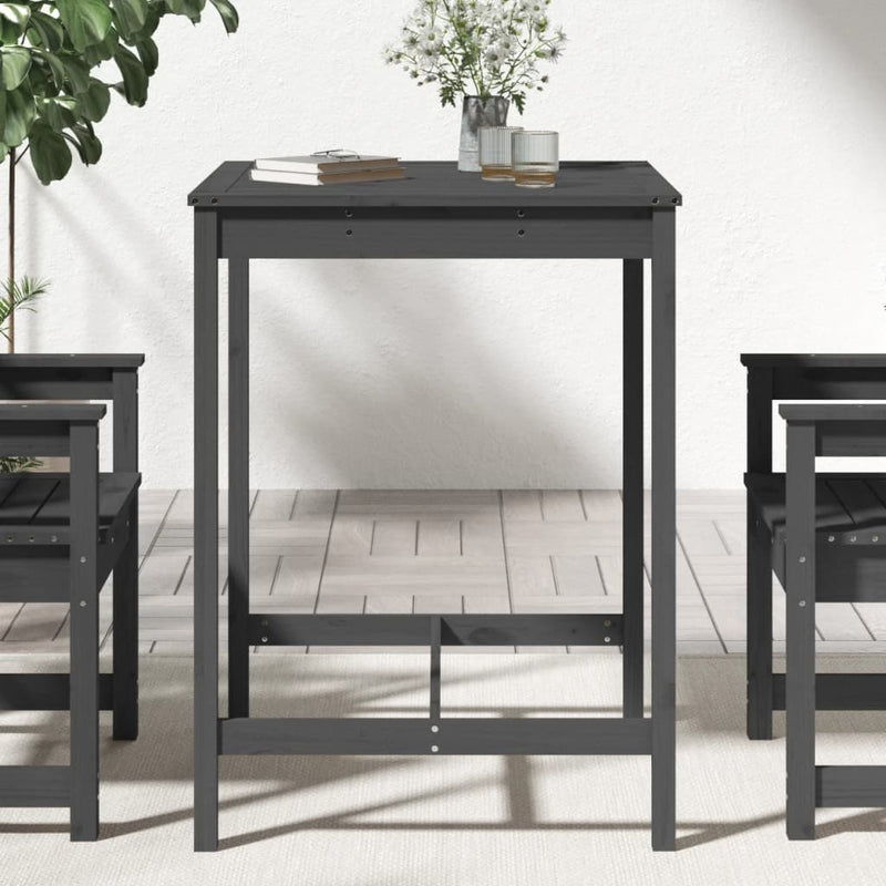 vidaXL szürke tömör fenyőfa kerti asztal 82,5x82,5x110 cm