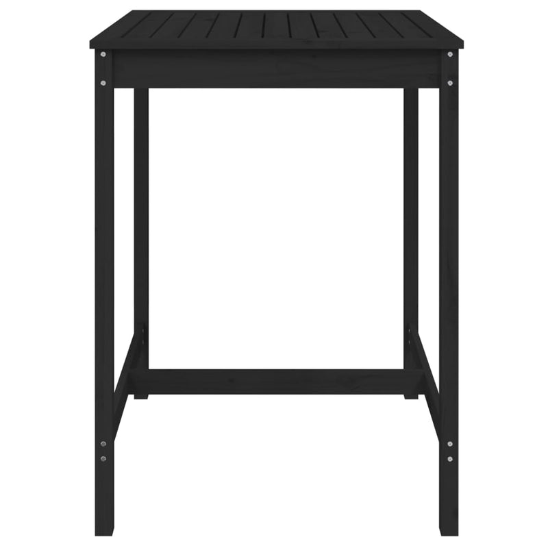 vidaXL fekete tömör fenyőfa kerti asztal 82,5x82,5x110 cm