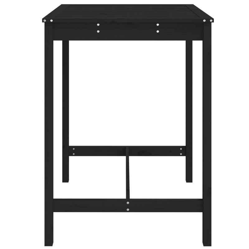 vidaXL fekete tömör fenyőfa kerti asztal 82,5x82,5x110 cm