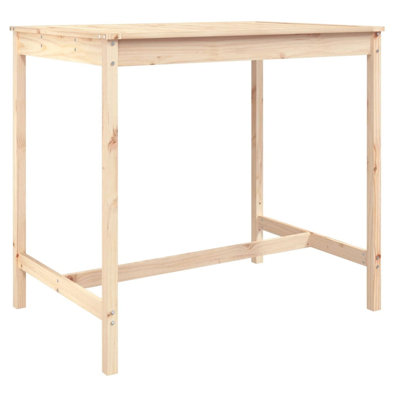 vidaXL tömör fenyőfa kerti asztal 121x82,5x110 cm