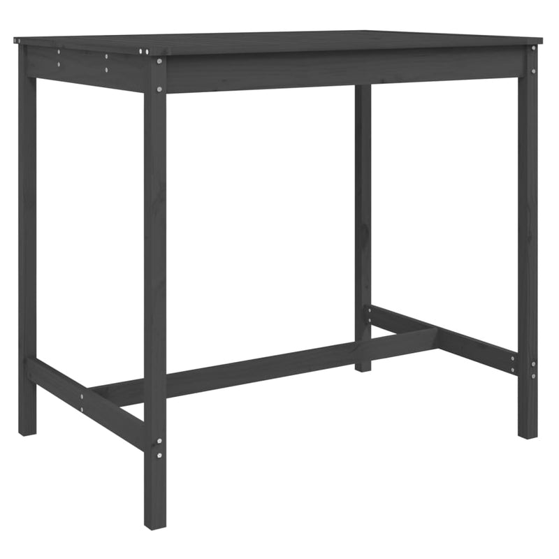 vidaXL szürke tömör fenyőfa kerti asztal 121x82,5x110 cm