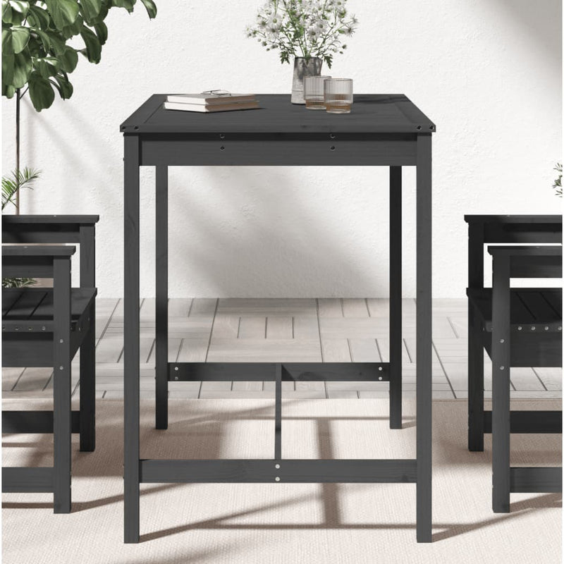 vidaXL szürke tömör fenyőfa kerti asztal 121x82,5x110 cm