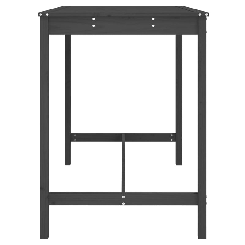 vidaXL szürke tömör fenyőfa kerti asztal 121x82,5x110 cm