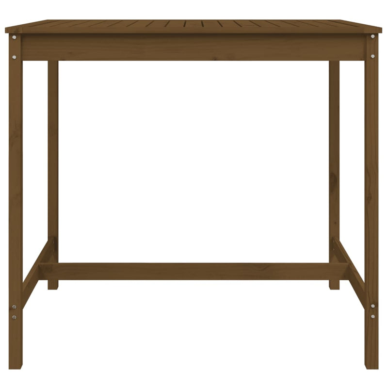 vidaXL mézbarna tömör fenyőfa kerti asztal 121x82,5x110 cm