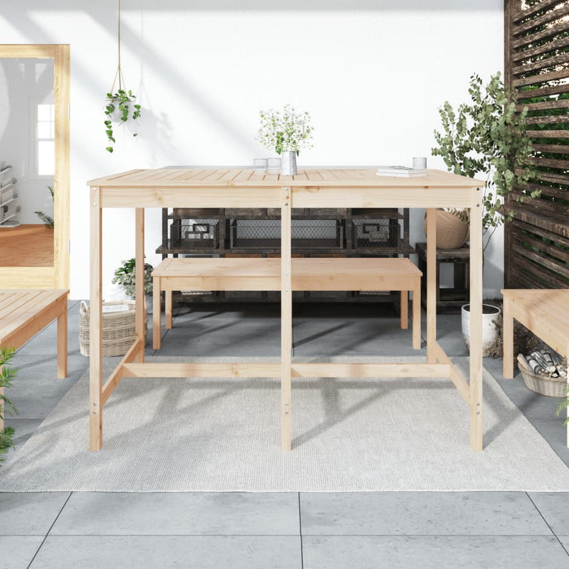 vidaXL tömör fenyőfa kerti asztal 159,5 x 82,5 x 110 cm