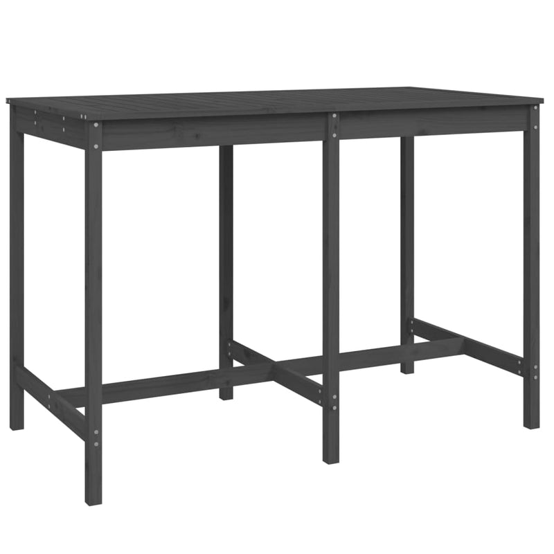 vidaXL szürke tömör fenyőfa kerti asztal 159,5x82,5x110 cm