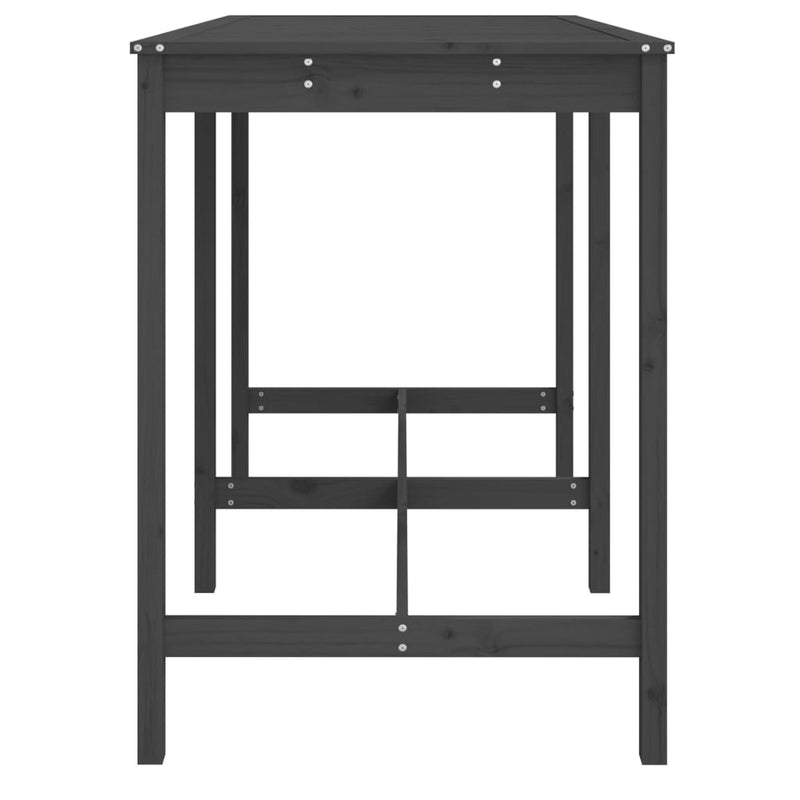 vidaXL szürke tömör fenyőfa kerti asztal 159,5x82,5x110 cm