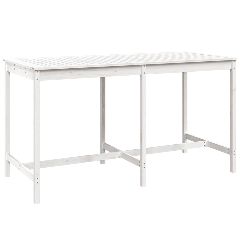 vidaXL fehér tömör fenyőfa kerti asztal 203,5x90x110 cm