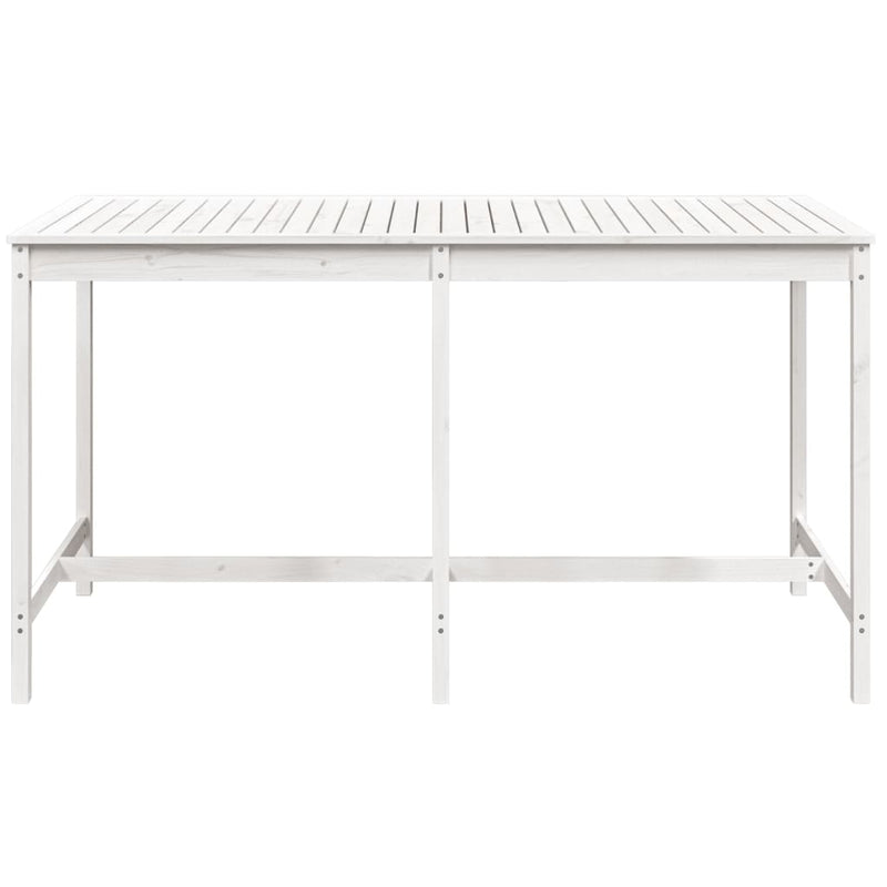 vidaXL fehér tömör fenyőfa kerti asztal 203,5x90x110 cm