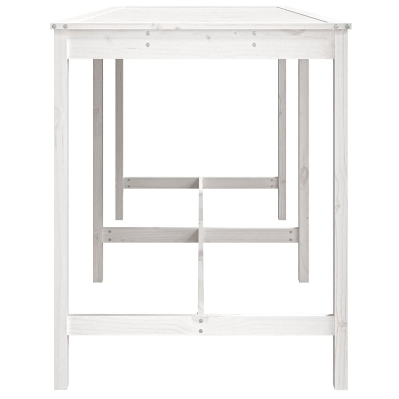vidaXL fehér tömör fenyőfa kerti asztal 203,5x90x110 cm