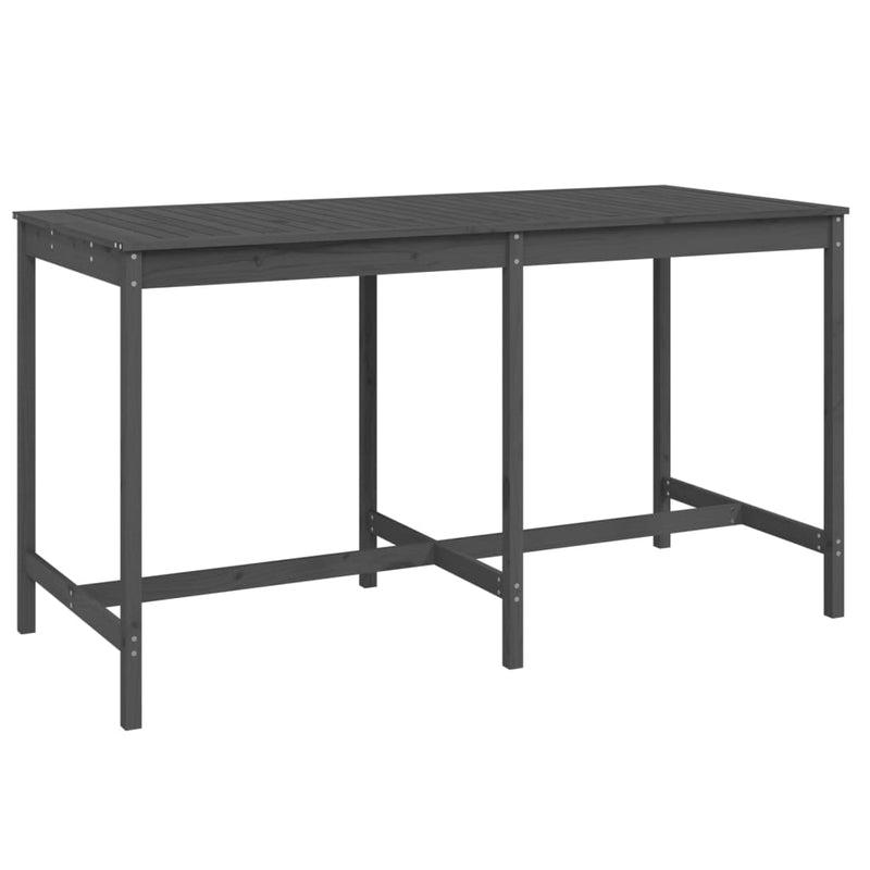 vidaXL szürke tömör fenyőfa kerti asztal 203,5x90x110 cm