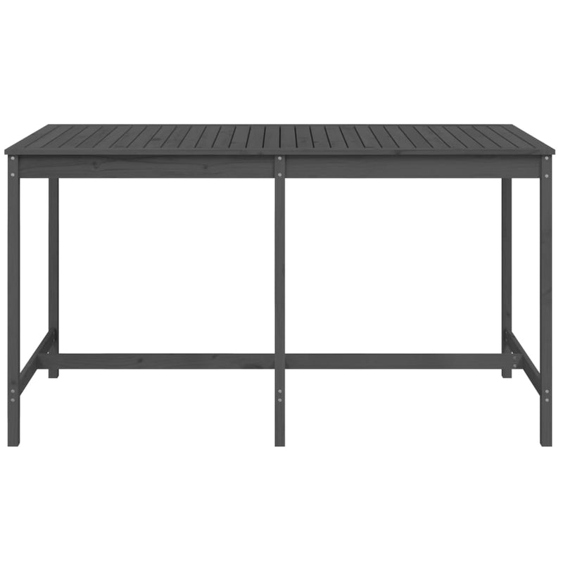 vidaXL szürke tömör fenyőfa kerti asztal 203,5x90x110 cm