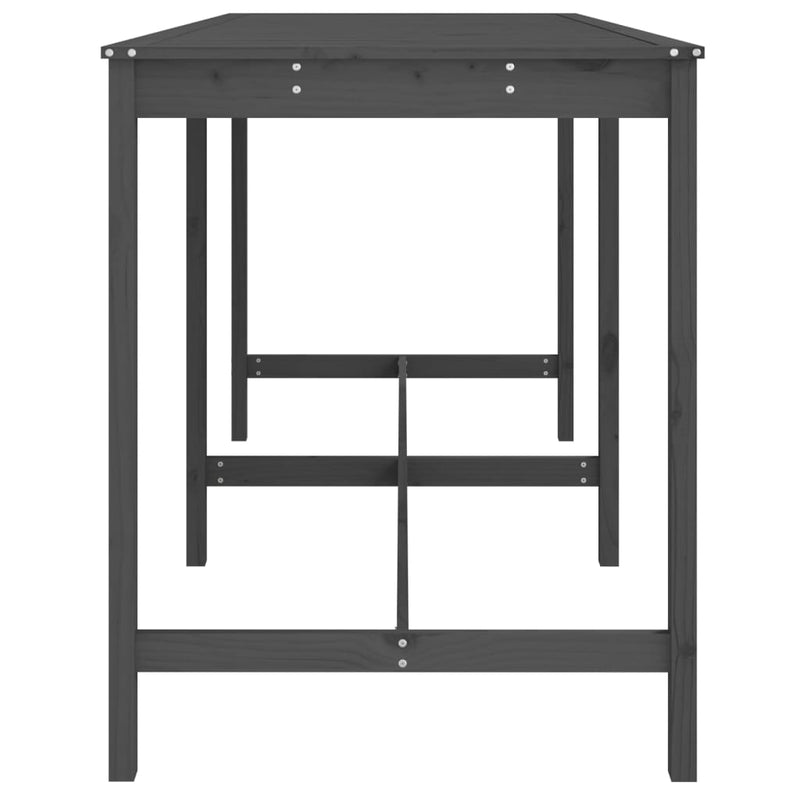 vidaXL szürke tömör fenyőfa kerti asztal 203,5x90x110 cm