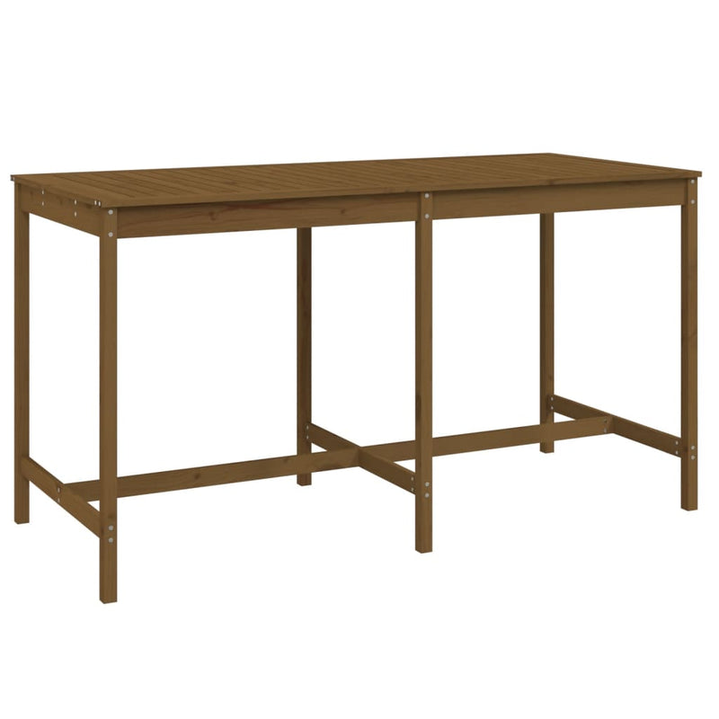 vidaXL mézbarna tömör fenyőfa kerti asztal 203,5x90x110 cm