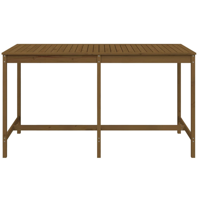 vidaXL mézbarna tömör fenyőfa kerti asztal 203,5x90x110 cm